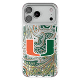 University of Miami Hurricanes Paisley Glitter Phone Case for Apple iPhone