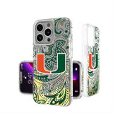 University of Miami Hurricanes Paisley Glitter Phone Case for Apple iPhone