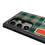 University of Miami Hurricanes Plaid MagSafe Compatible Phone Case for Samsung Galaxy