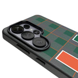 University of Miami Hurricanes Plaid MagSafe Compatible Phone Case for Samsung Galaxy