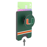 University of Miami Hurricanes Stripe PopSockets MagSafe-Compatible PopWallet+
