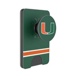 University of Miami Hurricanes Stripe PopSockets MagSafe-Compatible PopWallet+