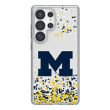 University of Michigan Wolverines Confetti Clear Phone Case for Samsung Galaxy
