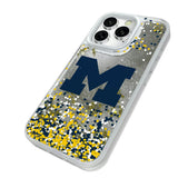 University of Michigan Wolverines Confetti Glitter Phone Case for Apple iPhone