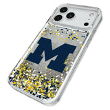 University of Michigan Wolverines Confetti Glitter Phone Case for Apple iPhone
