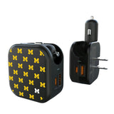 University of Michigan Wolverines Fashion Pattern 2 in 1 USB A/C Charger