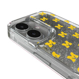 University of Michigan Wolverines Fashion Pattern Glitter Phone Case for Apple iPhone