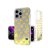 University of Michigan Wolverines Fashion Pattern Glitter Phone Case for Apple iPhone