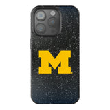 University of Michigan Wolverines Linen Black Bling Phone Case for Apple iPhone