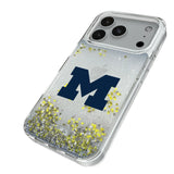 University of Michigan Wolverines Linen Glitter Phone Case for Apple iPhone