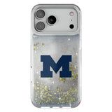 University of Michigan Wolverines Linen Glitter Phone Case for Apple iPhone