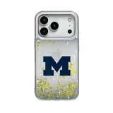 University of Michigan Wolverines Linen Glitter Phone Case for Apple iPhone
