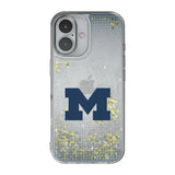 University of Michigan Wolverines Linen Glitter Phone Case for Apple iPhone