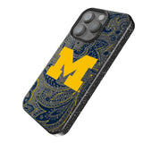 University of Michigan Wolverines Paisley Black Bling Phone Case for Apple iPhone