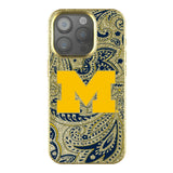 University of Michigan Wolverines Paisley Bling Phone Case for Apple iPhone