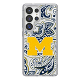 University of Michigan Wolverines Paisley Clear Phone Case for Samsung Galaxy