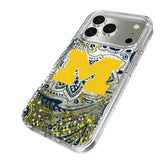 University of Michigan Wolverines Paisley Glitter Phone Case for Apple iPhone