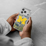 University of Michigan Wolverines Paisley Glitter Phone Case for Apple iPhone