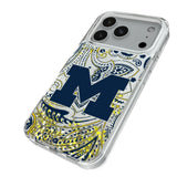 University of Michigan Wolverines Paisley Glitter Phone Case for Apple iPhone