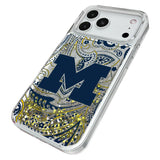 University of Michigan Wolverines Paisley Glitter Phone Case for Apple iPhone