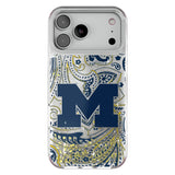University of Michigan Wolverines Paisley Glitter Phone Case for Apple iPhone