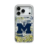 University of Michigan Wolverines Paisley Glitter Phone Case for Apple iPhone