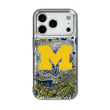 University of Michigan Wolverines Paisley Glitter Phone Case for Apple iPhone