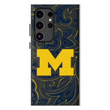 University of Michigan Wolverines Paisley MagSafe Compatible Phone Case for Samsung Galaxy