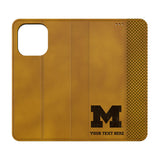 University of Michigan Wolverines Personalized Burn Folio Phone Case for Apple iPhone