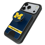 University of Michigan Wolverines Personalized Endzone Solid PopSockets MagSafe-Compatible PopWallet+