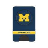 University of Michigan Wolverines Personalized Endzone Solid PopSockets MagSafe-Compatible PopWallet+