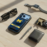 University of Michigan Wolverines Personalized Endzone Solid PopSockets MagSafe-Compatible PopWallet+