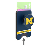 University of Michigan Wolverines Personalized Endzone Solid PopSockets MagSafe-Compatible PopWallet+