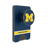 University of Michigan Wolverines Personalized Endzone Solid PopSockets MagSafe-Compatible PopWallet+