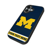 University of Michigan Wolverines Personalized Stripe Bump Phone Case for Apple iPhone