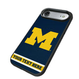 University of Michigan Wolverines Personalized Stripe Bump Phone Case for Apple iPhone