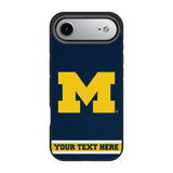 University of Michigan Wolverines Personalized Stripe Bump Phone Case for Apple iPhone