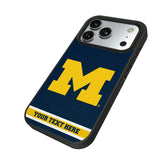 University of Michigan Wolverines Personalized Stripe Bump Phone Case for Apple iPhone