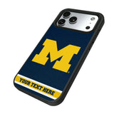 University of Michigan Wolverines Personalized Stripe Bump Phone Case for Apple iPhone
