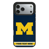 University of Michigan Wolverines Personalized Stripe Bump Phone Case for Apple iPhone
