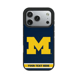 University of Michigan Wolverines Personalized Stripe Bump Phone Case for Apple iPhone