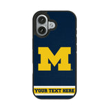 University of Michigan Wolverines Personalized Stripe Bump Phone Case for Apple iPhone