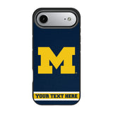 University of Michigan Wolverines Personalized Stripe Bump Phone Case for Apple iPhone