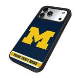 University of Michigan Wolverines Personalized Stripe Bump Phone Case for Apple iPhone