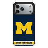 University of Michigan Wolverines Personalized Stripe Bump Phone Case for Apple iPhone
