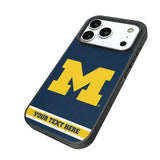 University of Michigan Wolverines Personalized Stripe Bump Phone Case for Apple iPhone
