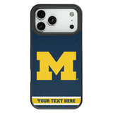 University of Michigan Wolverines Personalized Stripe Bump Phone Case for Apple iPhone