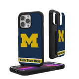 University of Michigan Wolverines Personalized Stripe Rugged Phone Case for Apple iPhone