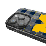University of Michigan Wolverines Plaid Black Bling Phone Case for Apple iPhone