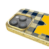 University of Michigan Wolverines Plaid Bling Phone Case for Apple iPhone
